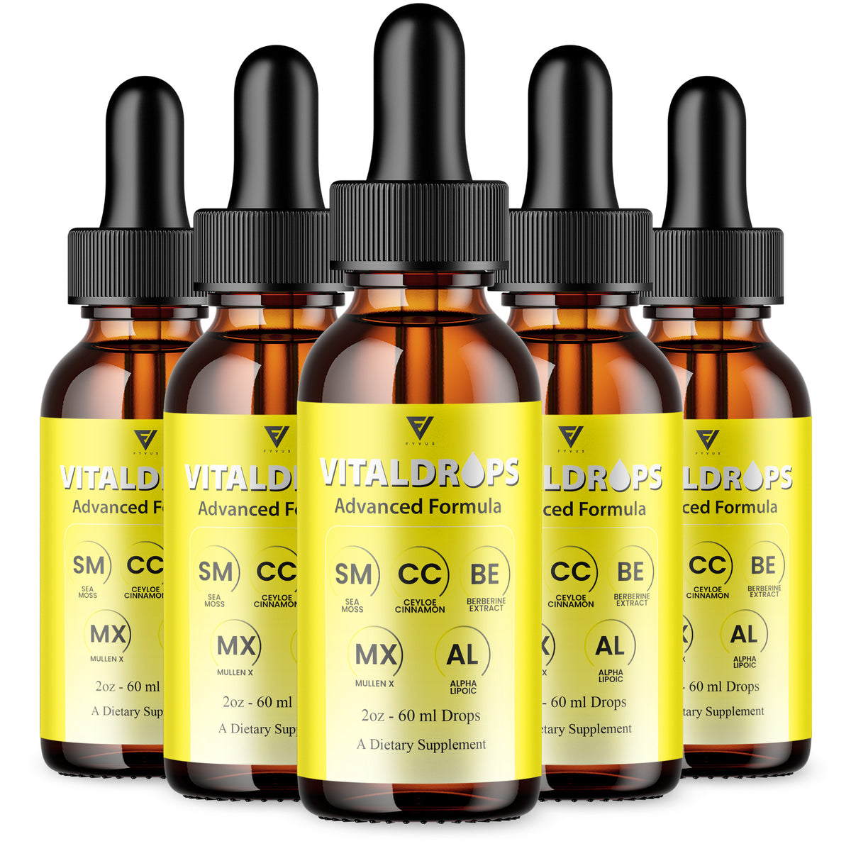 Vitaldrops Sea Moss & Ceylon Cinnamon Drops, 5 bottles